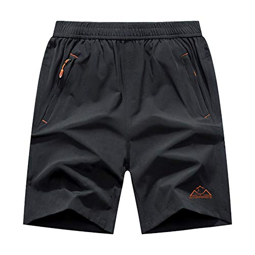 Rdruko Men's Quick Dry Hiking Shorts Lightweight Running Workout Gym Active Shorts with Zipper Pockets(Dark Grey, US L) - Image 1
