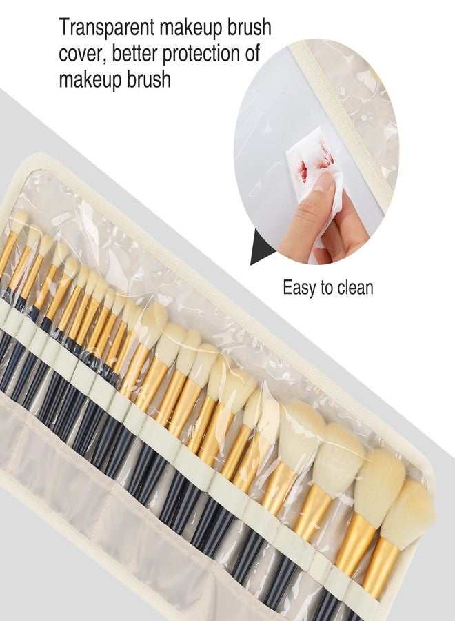 OCHEAL Makeup Brush Holder,Makeup Brush Organizer,Travel Makeup Brushes Bag Cosmetic Bags Pouch for Women Cosmetic Brushes Makeup Artist - Floral - Image 3