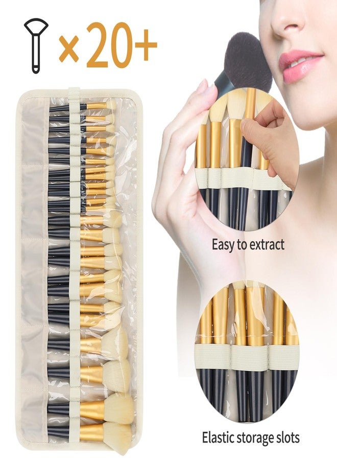 OCHEAL Makeup Brush Holder,Makeup Brush Organizer,Travel Makeup Brushes Bag Cosmetic Bags Pouch for Women Cosmetic Brushes Makeup Artist - Floral - Image 2