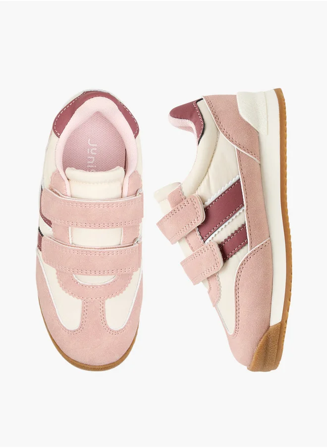 JUNIORS Girls Panelled Sneakers with Hook and Loop Closure