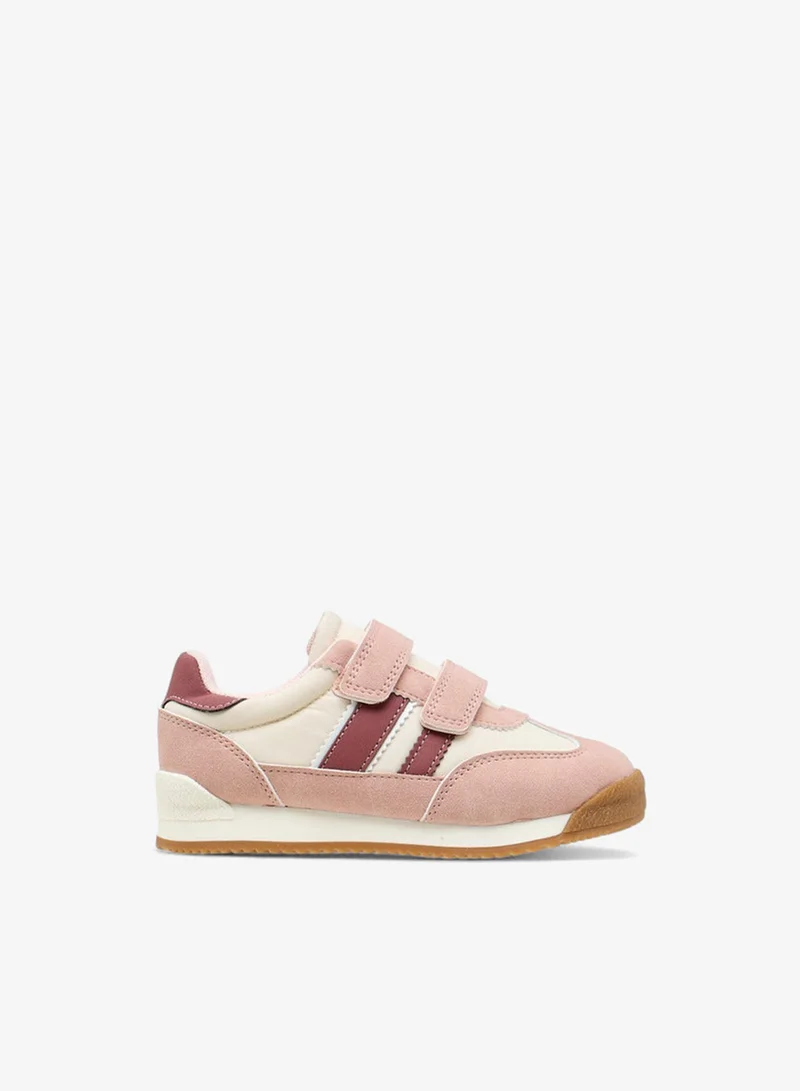 JUNIORS Girls Panelled Sneakers with Hook and Loop Closure