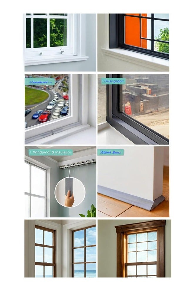 تودي جي هو 197 بوصة / 5M نافذة تجريد الطقس الباب ختم الشريط ، مسودة سدادات لأسفل الأبواب ، تجريد الطقس اللاصق الذاتي ، عزل النافذة للشتاء ، عازل صوتي مضاد للاصطدام (197 بوصة / 5M ، رمادي) - Image 4