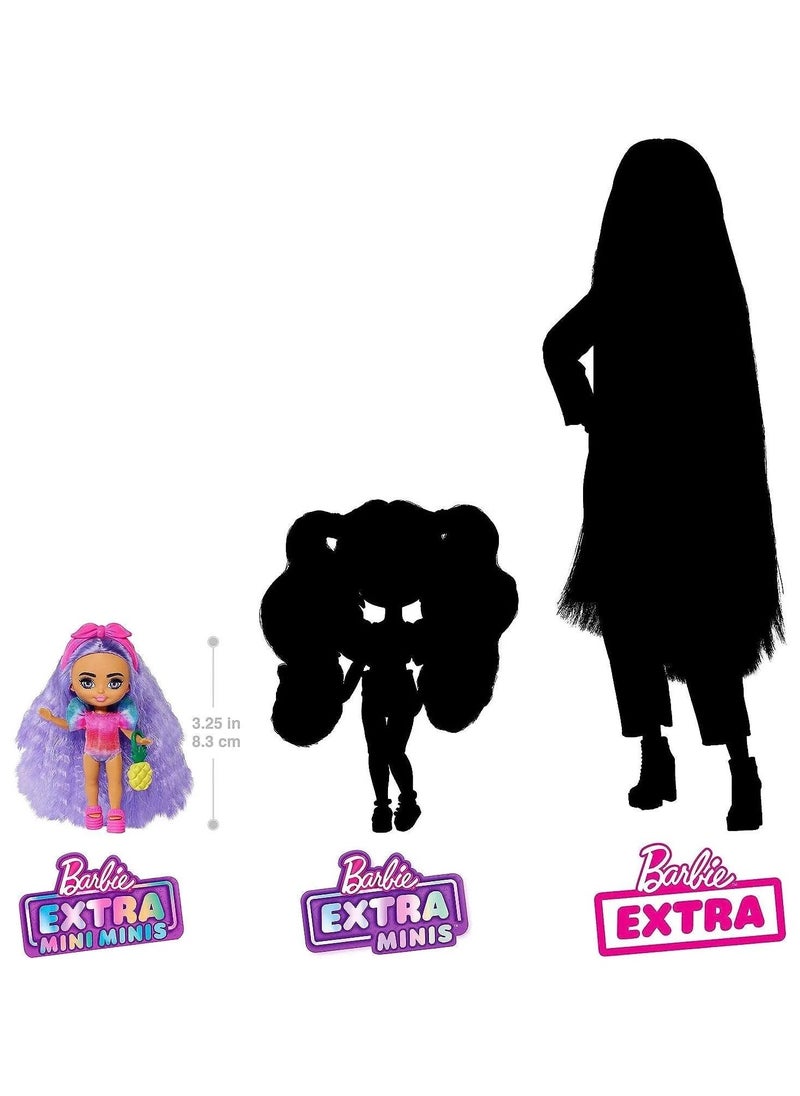 Generic - Barbie Extra Mini Minis Travel Doll with Beach Fashion, Tie-Dye Swimsuit and Tropical Accessories, Barbie Extra Fly Small Doll - Image 1