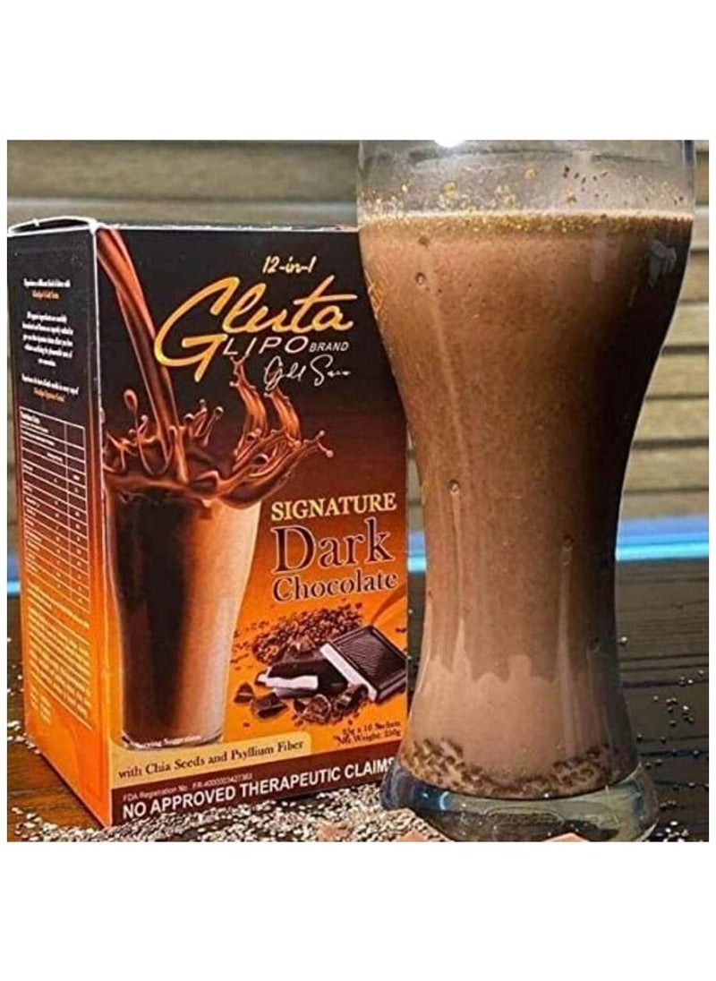 Gluta - 12 IN 1 GLUTALIPO GOLD SERIES SIGNATURE DARK CHOCOLATE - Image 1