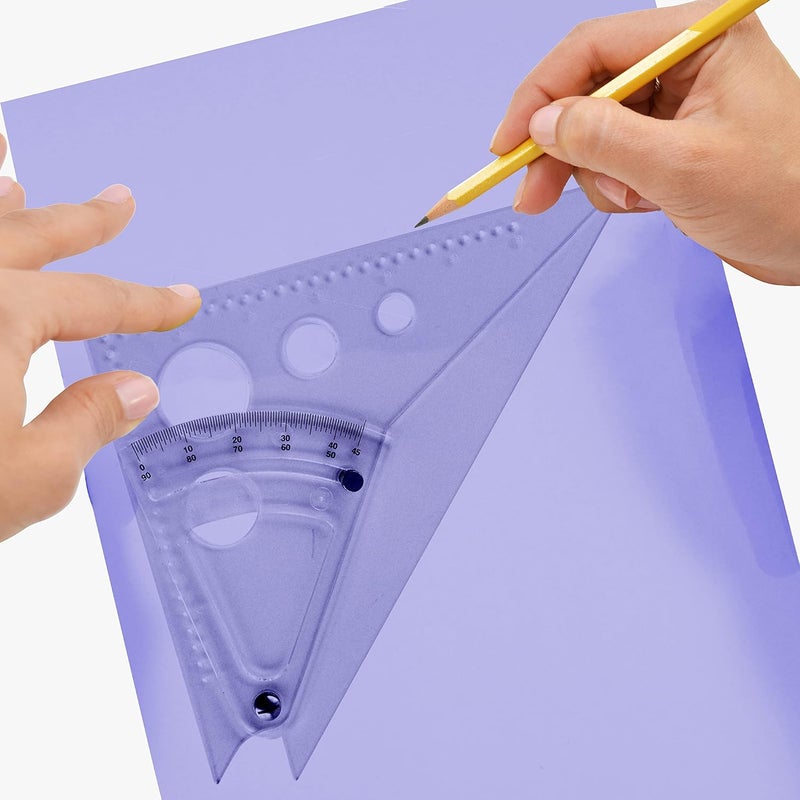 Westcott 8-Inch Adjustable Triangle Scale with Inner Graduations and Circular Openings - Image 4