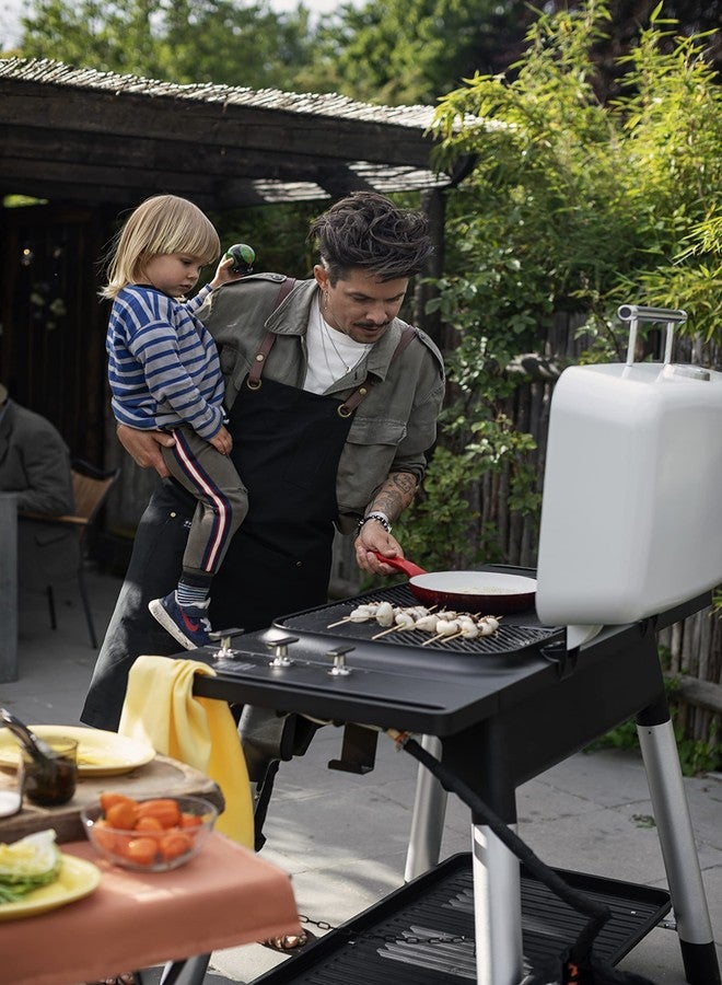 Everdure Premium Cotton Black Grill Apron with Brown Leather Finish and Adjustable Straps, Built-In Large Upper & Front Pockets, One Size Fits All, Great BBQ Gifts for Men or Women - Image 5