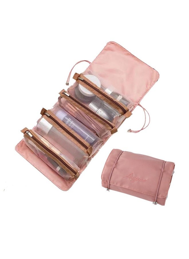 KATPOSIN - Hanging Rollup Makeup Bag / Toiletry Kit / Travel Organizer For Women 4 Removable Storage Bags Organize Make Up Cosmetics First Aid Medicine Personal Care Bathroom Palette / Brush Holder Travel - Image 1