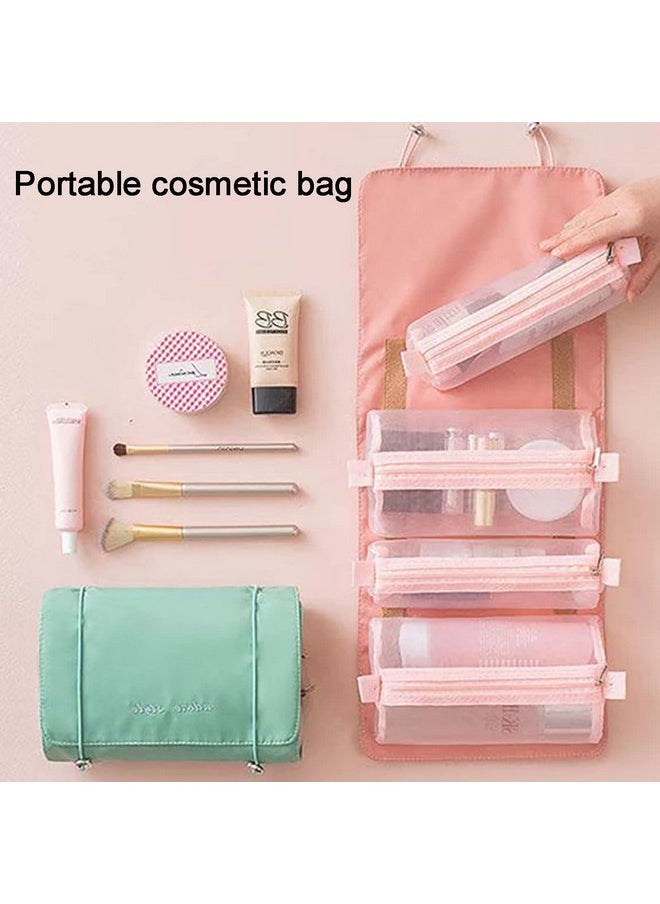 KATPOSIN - Hanging Rollup Makeup Bag / Toiletry Kit / Travel Organizer For Women 4 Removable Storage Bags Organize Make Up Cosmetics First Aid Medicine Personal Care Bathroom Palette / Brush Holder Travel - Image 1
