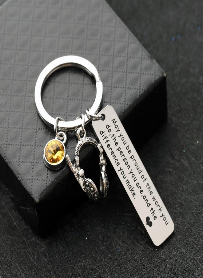 SEIRAA Dispatcher Gifts Thin Gold Line Gift 911 Operators Dispatcher Appreciation Gift Keychain EMT Medical Alerts Jewelry (Dispatcher Keychain) - Image 3