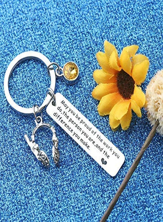 SEIRAA Dispatcher Gifts Thin Gold Line Gift 911 Operators Dispatcher Appreciation Gift Keychain EMT Medical Alerts Jewelry (Dispatcher Keychain) - Image 2