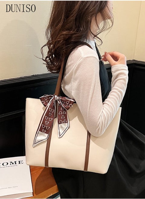 Women's Shoulder Tote Bag Faux Leather Handbag for Women Large Capacity Messenger Fashionable Travel Shoulder Bag for Ladies Girls College Students