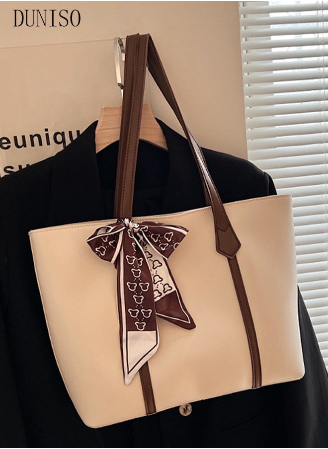 DUNISO - Women's Shoulder Tote Bag Faux Leather Handbag for Women Large Capacity Messenger Fashionable Travel Shoulder Bag for Ladies Girls College Students - Image 1