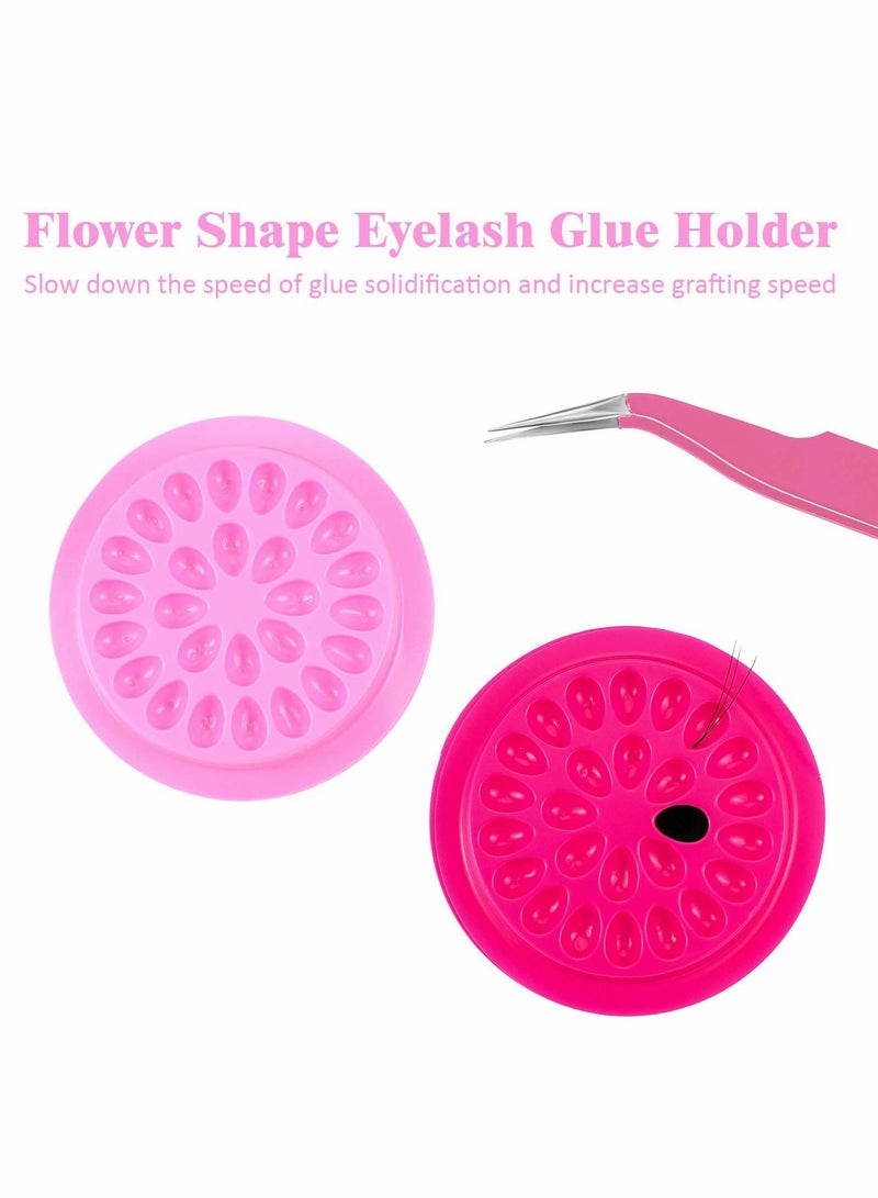 KASTWAVE Eyelash Glue Holder, 150 PCS False Lash Holder Flower Shape Pad Eyelashes Pallet Extension Tool, Multiple Colors - Image 2