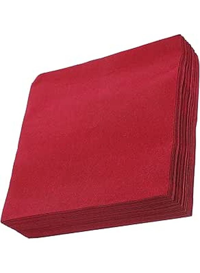 مناديل العشاء بورجوندي القابلة للتخلص منها 25 قطعة قماشية الملمس سميكة لحفلات الزفاف والولائم - Image 1