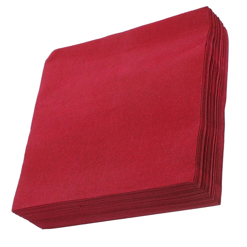 مناديل العشاء بورجوندي القابلة للتخلص منها 25 قطعة قماشية الملمس سميكة لحفلات الزفاف والولائم - Image 2