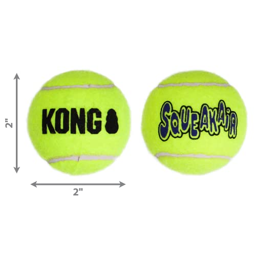 KONG - Squeakair® Balls - Dog Toy Premium Squeak Tennis Balls, Gentle on Teeth - for Small Dogs (3 Pack) - Image 3