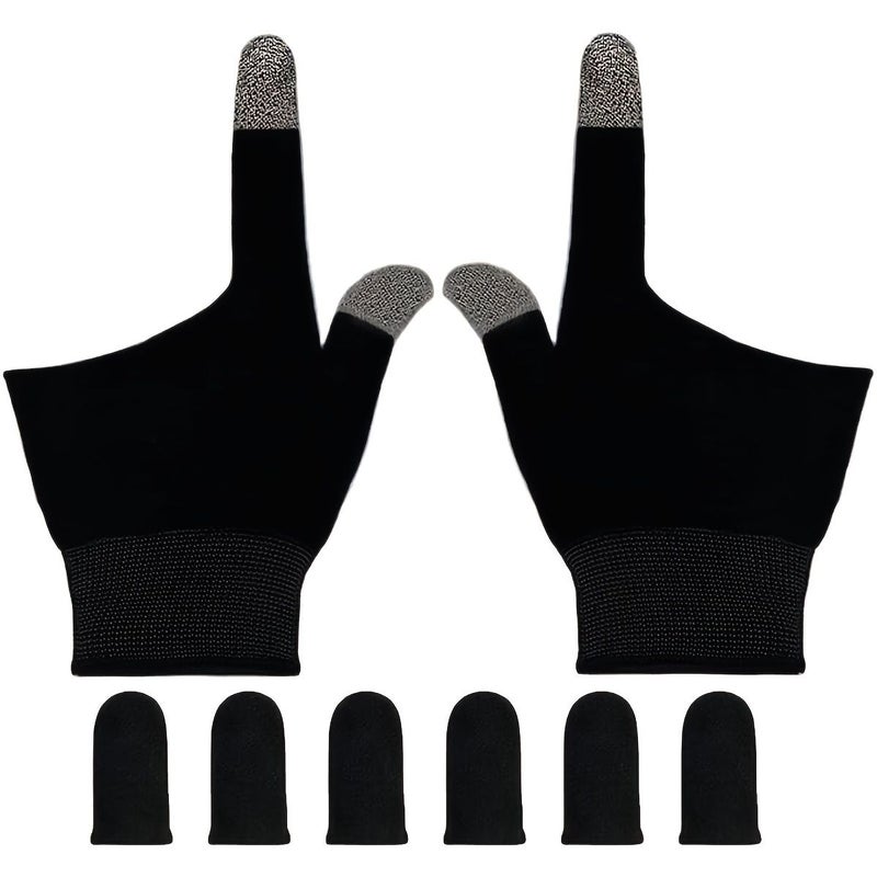 Ultra Thin Gaming Gloves Black for Sweaty Hands Breathable Touch Screen Compatible - Image 1