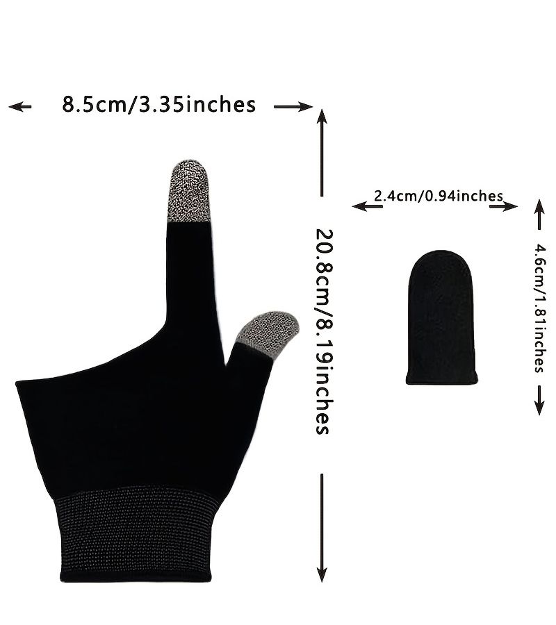 Ultra Thin Gaming Gloves Black for Sweaty Hands Breathable Touch Screen Compatible - Image 3