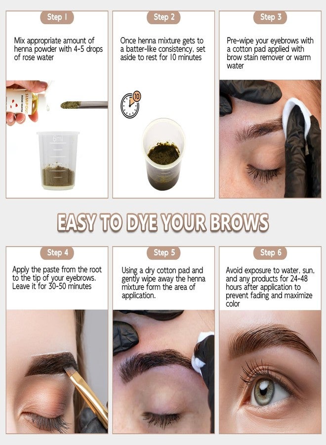 Simpout Natural Henna Hair Kit - Henna Powder with Rose Water & Brow Stain Remover, No Ammonia, No Lead, Professional Henna Kit for Salon & Home Use (Black) - Image 5