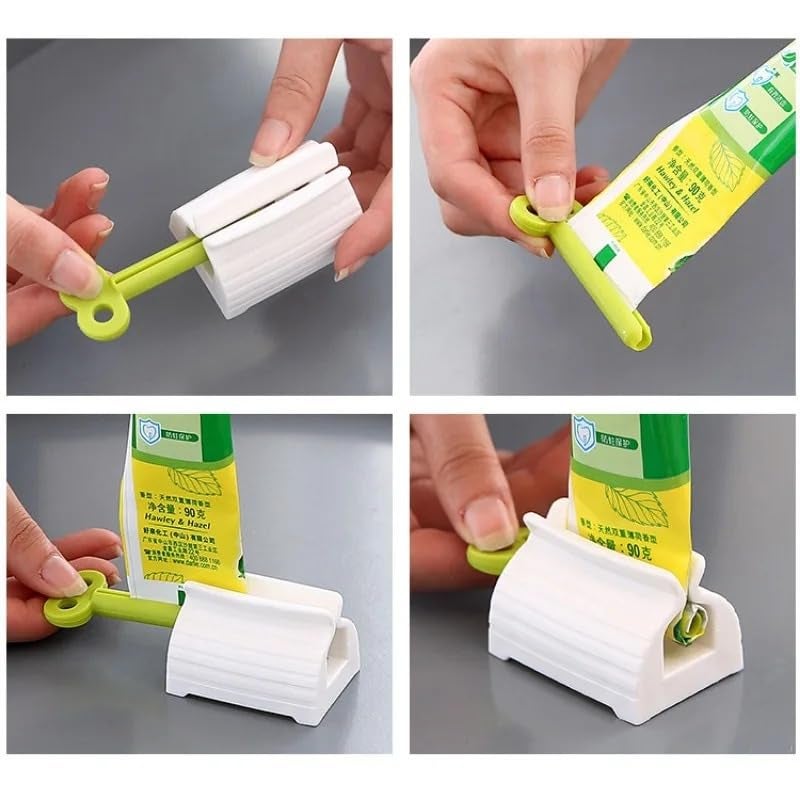 SHANAYA Rolling Tube Toothpaste Squeezer Toothpaste Seat Holder Stand Rotate Toothpaste Dispenser for Bathroom (Mix Color) (Pack Of 3 Pieces) - Image 4