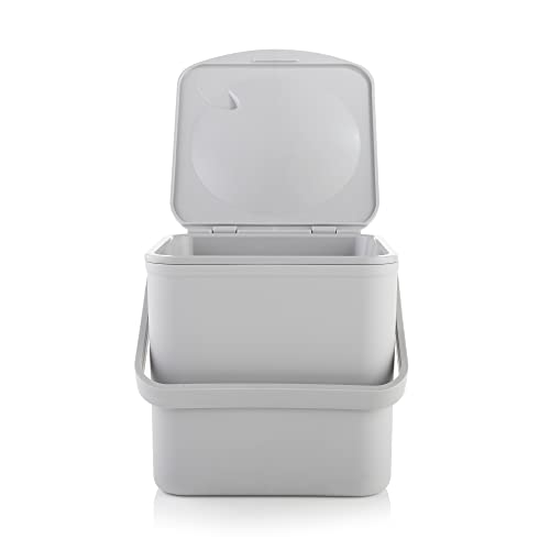 minky حاوية سماد مطبخ مينكي هومكير - سلة نفايات الطعام على السطح مع داخلية سهلة التنظيف - مصنوعة في المملكة المتحدة - 3.5 لتر (0.9 جالون) (رمادي فاتح) - Image 4