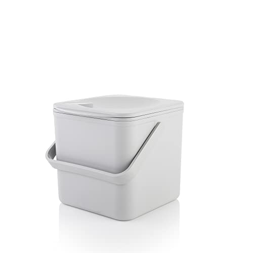 minky حاوية سماد مطبخ مينكي هومكير - سلة نفايات الطعام على السطح مع داخلية سهلة التنظيف - مصنوعة في المملكة المتحدة - 3.5 لتر (0.9 جالون) (رمادي فاتح) - Image 2