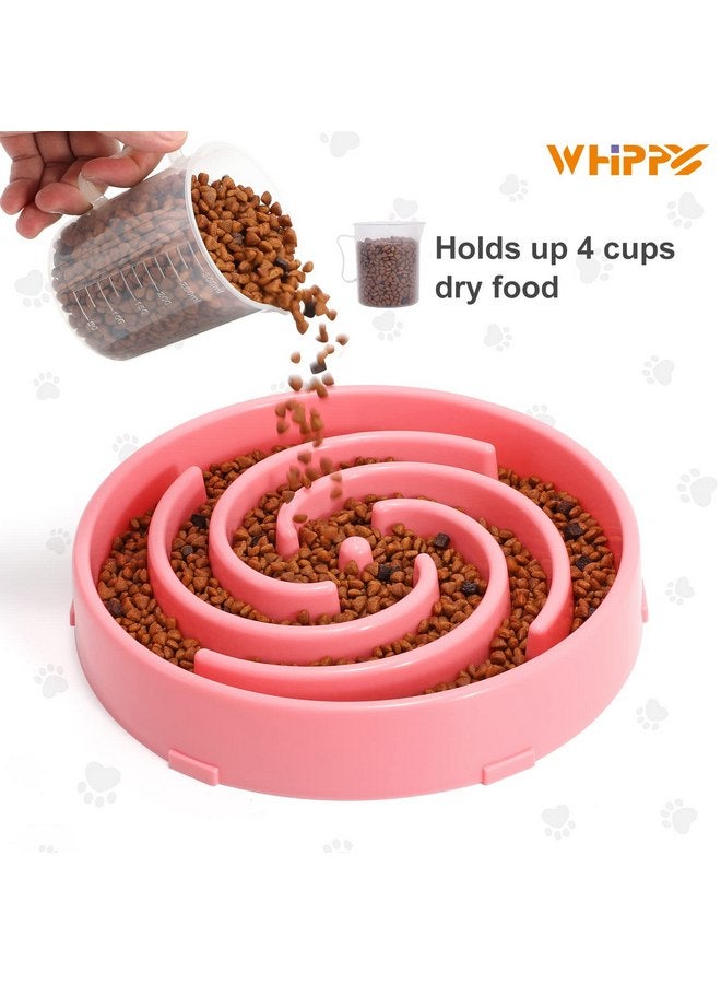 WHIPPY Slow Feeder Large Dog Bowls for Large Medium Dog Non Slip Maze Puzzle Bowl Pet Slower Food Feeding Dishes Interactive Bloat Stop Dog Bowl Preventing Choking Healthy Dog Bowl, Pink - Image 3