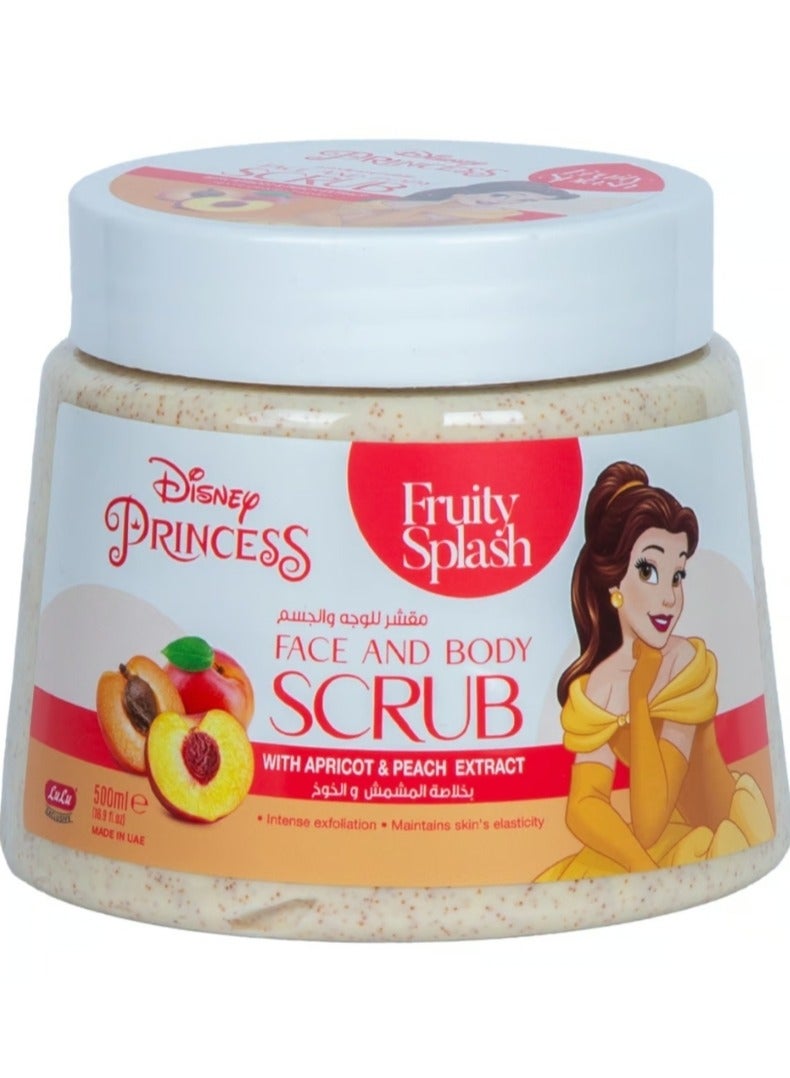 Disney Princess Fruity Splash Face & Body Scrub with Apricot & Peach Extract 500 ml - Image 1