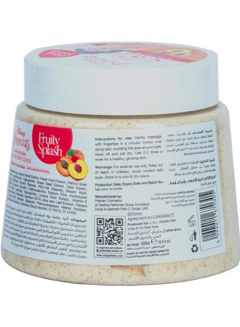 Disney Princess Fruity Splash Face & Body Scrub with Apricot & Peach Extract 500 ml - Image 2