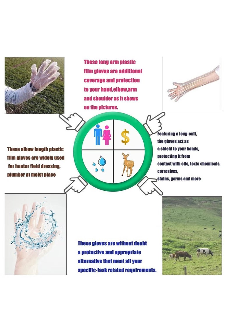 GMORO 50-Pack Disposable Field Dressing Gloves,Veterinary Gut Long Arm Gloves for Deer Gardening Painting,Complete Set  - Image 2