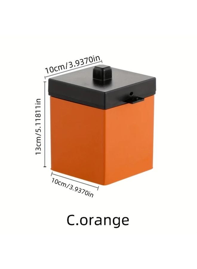 علبة سجائر كبيرة برتقالية مصنوعة من الفولاذ المقاوم للصدأ مقاومة للرياح للصالات والمقاهي ومقاهي الإنترنت - Image 1