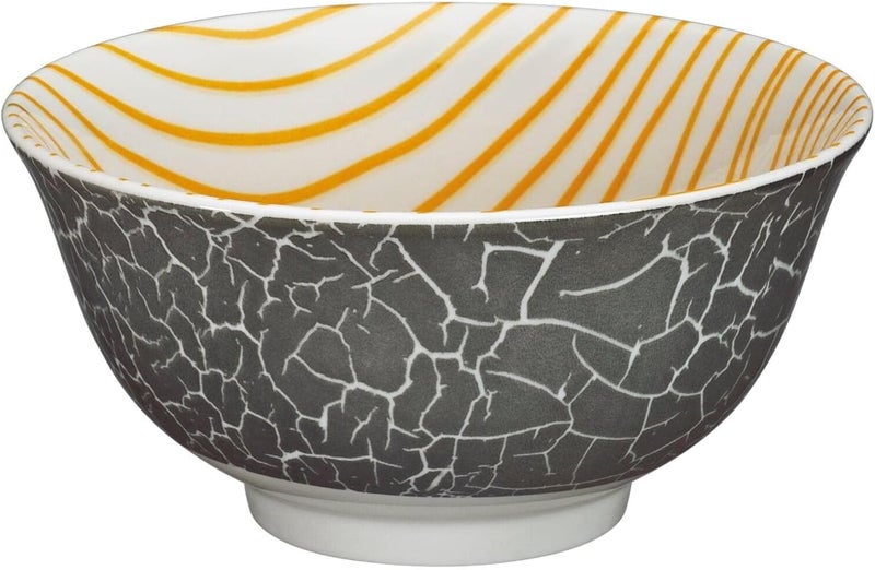 Cilio Amici Decorated Porcelain Bowl, 17 Ounce Capacity, 6" D x 2.75" H, Set of 6, Scribble Pattern - Image 1