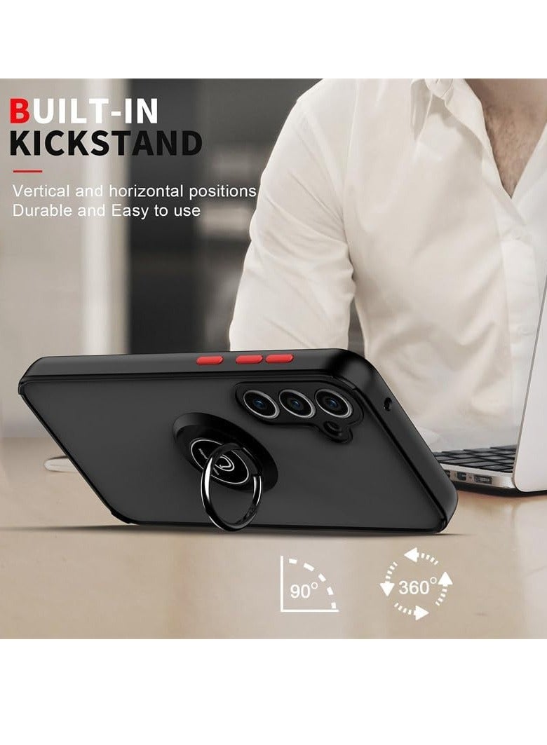 ELTRAZONE Full Body Protective Case for Samsung Galaxy M52 – Blue, 360° Magnetic Ring Kickstand, Anti-Fingerprint, Shockproof - Image 3