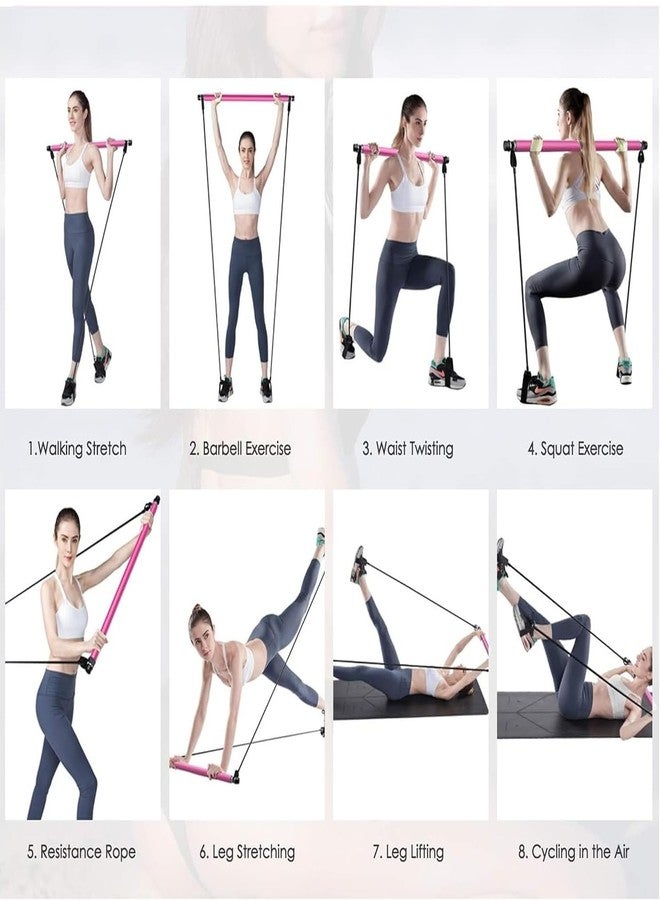 SYGNIUS Pilates Bar Kit with Resistance Band Portable Exercise Stick with Foot Loop for Yoga, Stretch, Sculpt, Twisting, Sit-Up Bar Resistance Band Home Fitness Gym Bodybuilding Workout - Image 5