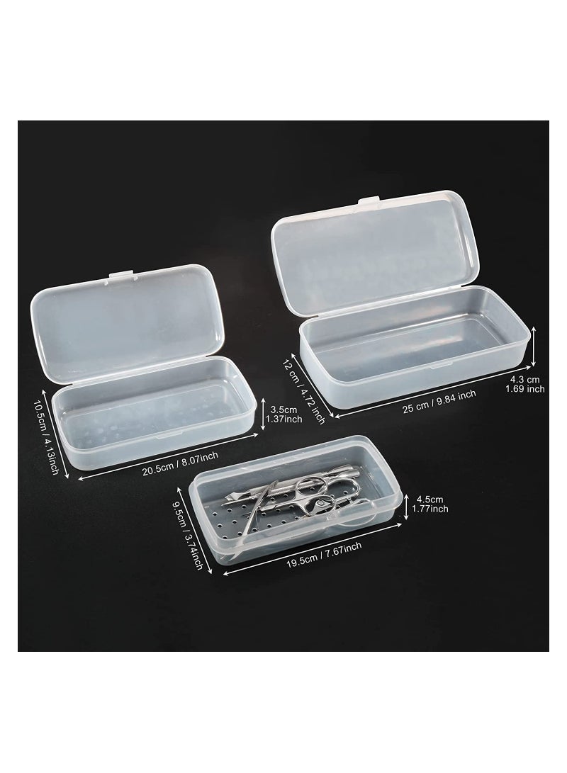 SYOSI Plastic Sterilizing Tray, Nail Tool Sterilizer Box, with Draining Basket, for Nail, Tweezers, Hair Salon, Spa and Cutter Manicure Equipment, White - Image 3