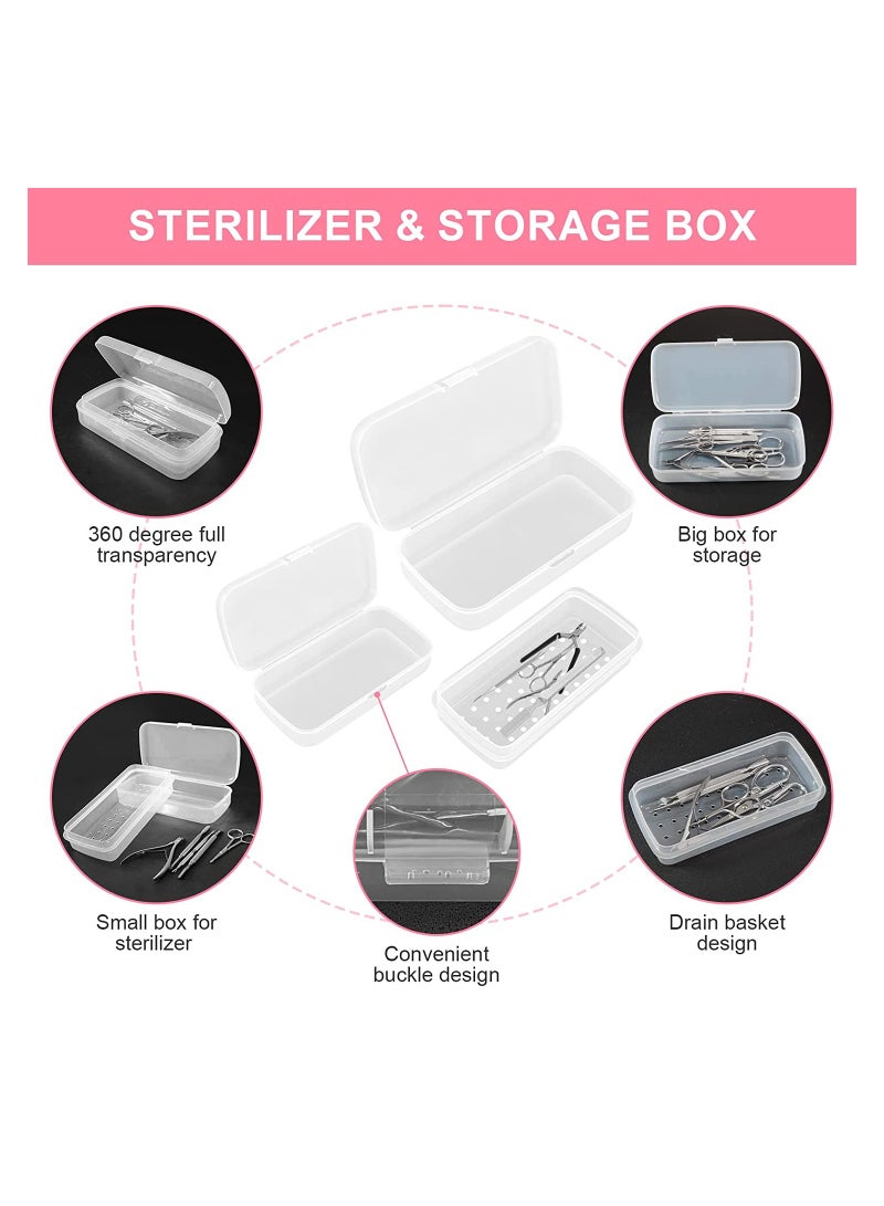SYOSI Plastic Sterilizing Tray, Nail Tool Sterilizer Box, with Draining Basket, for Nail, Tweezers, Hair Salon, Spa and Cutter Manicure Equipment, White - Image 2