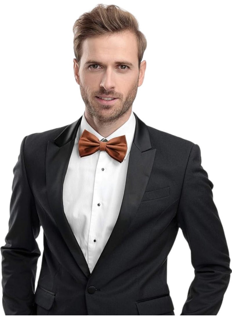 Trenderrs Men's Solid Color Satin Bow Tie  - Image 1