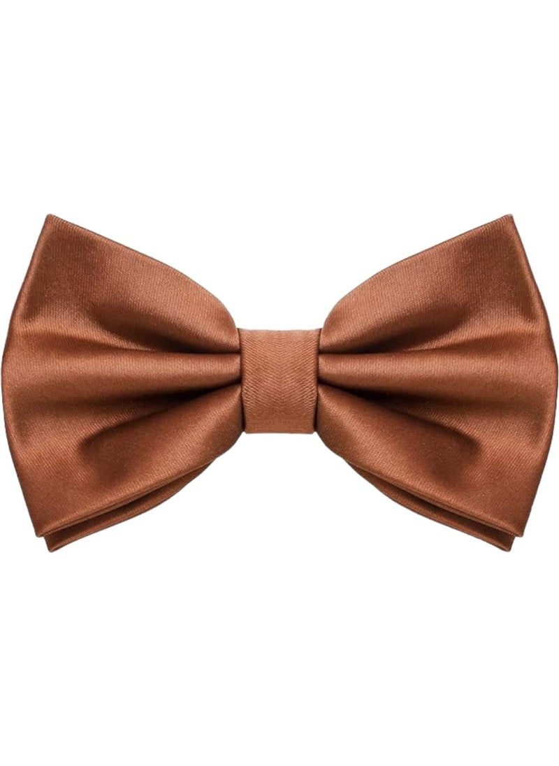Trenderrs Men's Solid Color Satin Bow Tie  - Image 2