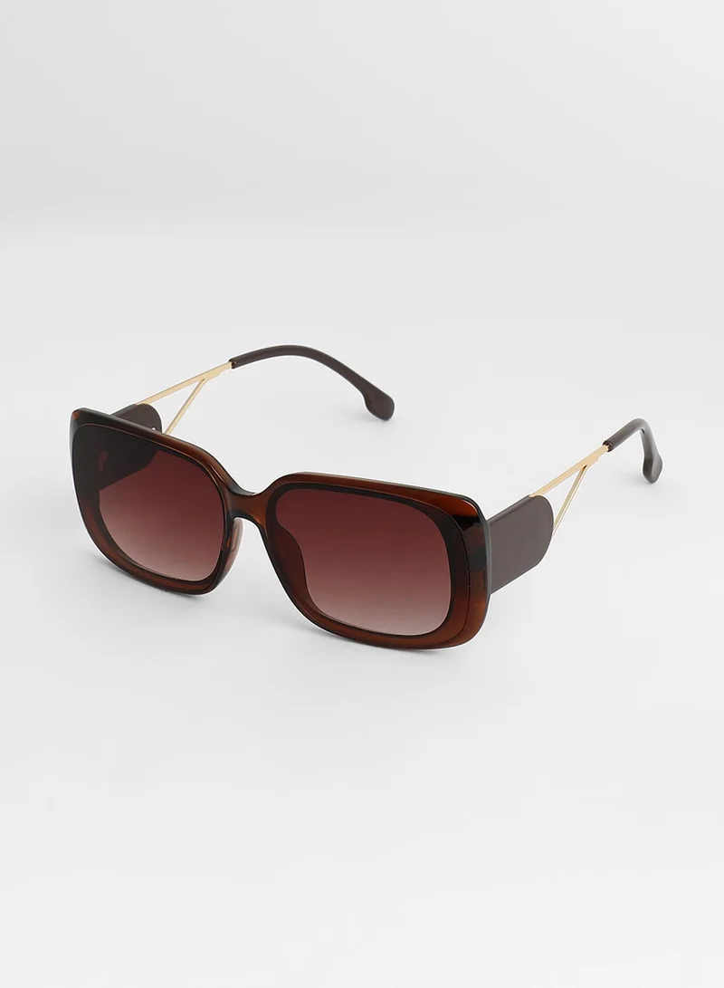 Haute Sauce Chunky Rectangular Sunglasses