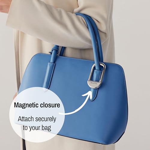 KLIPSTA FLIP Bag Hook - Newly Redesigned. Portable Purse Hanger for Table with Magnetic Closure - Now Holds up to 50 lbs (Silver) - Image 3