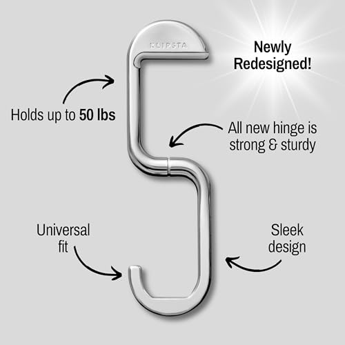 KLIPSTA FLIP Bag Hook - Newly Redesigned. Portable Purse Hanger for Table with Magnetic Closure - Now Holds up to 50 lbs (Silver) - Image 2