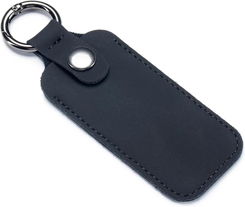 6pcs Leather USB Storage Protective Cover Keyring Flash Drive Anti-Loss Car Keychain Case for Shield Access Card Sleeve(Black) - Image 1