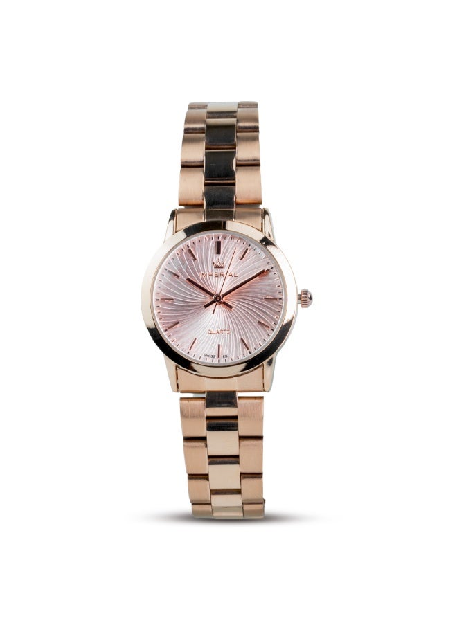 IMPERIAL Men's Rose Gold Stainless Steel Watch, Rose Pink Dial, Y121 Movement, Butterfly Clasp, 3ATM Water Resistant Watch for Men | IMP.GD6629L7613 - Image 1