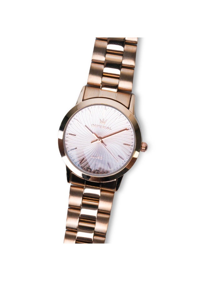 IMPERIAL Men's Rose Gold Stainless Steel Watch, Rose Pink Dial, Y121 Movement, Butterfly Clasp, 3ATM Water Resistant Watch for Men | IMP.GD6629L7613 - Image 2