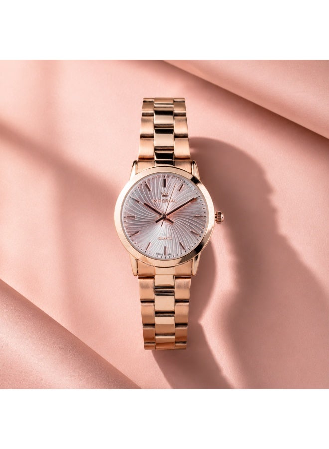 IMPERIAL Men's Rose Gold Stainless Steel Watch, Rose Pink Dial, Y121 Movement, Butterfly Clasp, 3ATM Water Resistant Watch for Men | IMP.GD6629L7613 - Image 5