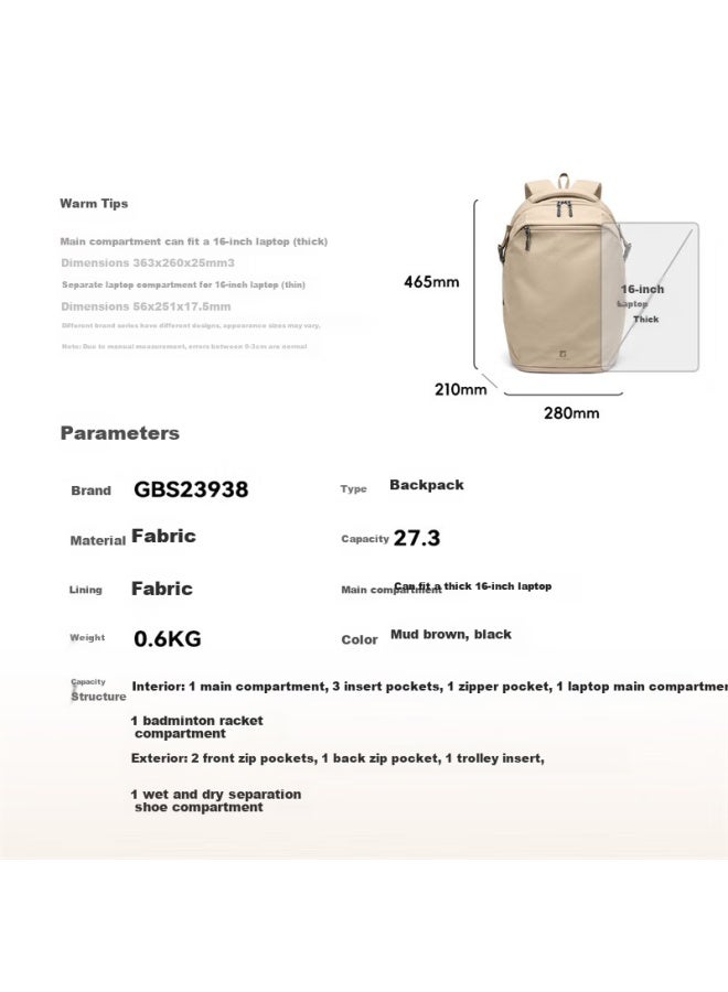 Golf Backpack For Men And Women, Casual Laptop Bag, 15.6/16 Inch Laptop Backpack For Students, Travel Backpack - Image 3