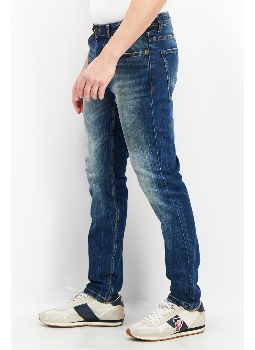 Sorbino Men Slim Fit Wash Stretchable Denim, Navy  - Image 3