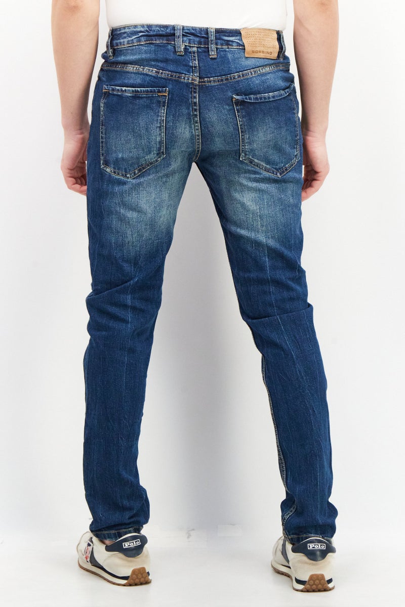 Sorbino Men Slim Fit Wash Stretchable Denim, Navy - Image 2