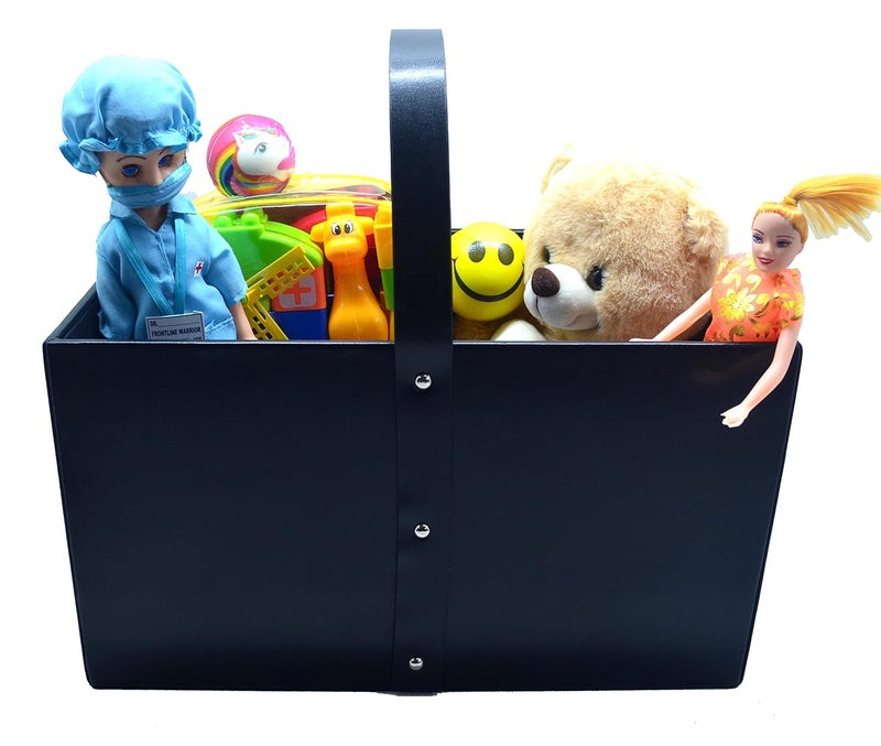 SYNYEY Thylable Premium Vegan leather Magazine Holder Storage Box For Office Personal Use Marino Black  - Image 5