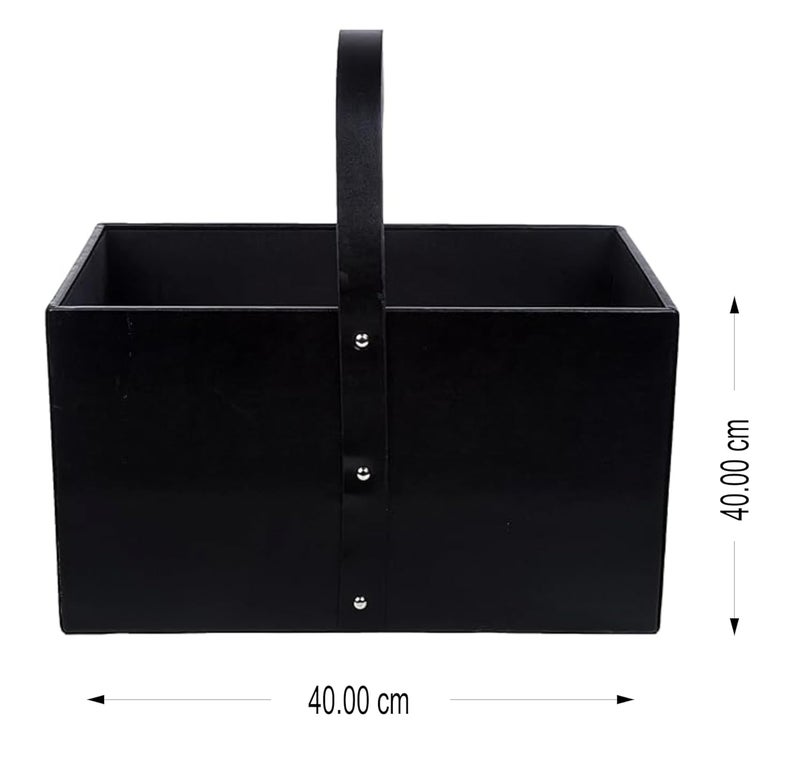 SYNYEY Thylable Premium Vegan leather Magazine Holder Storage Box For Office Personal Use Marino Black  - Image 4